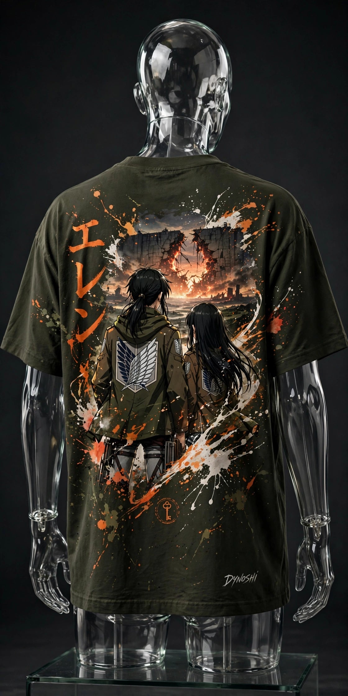 Eren Yeager - Freedom Pact Duo - Premium Oversized Anime T-Shirt - DYNOSHI