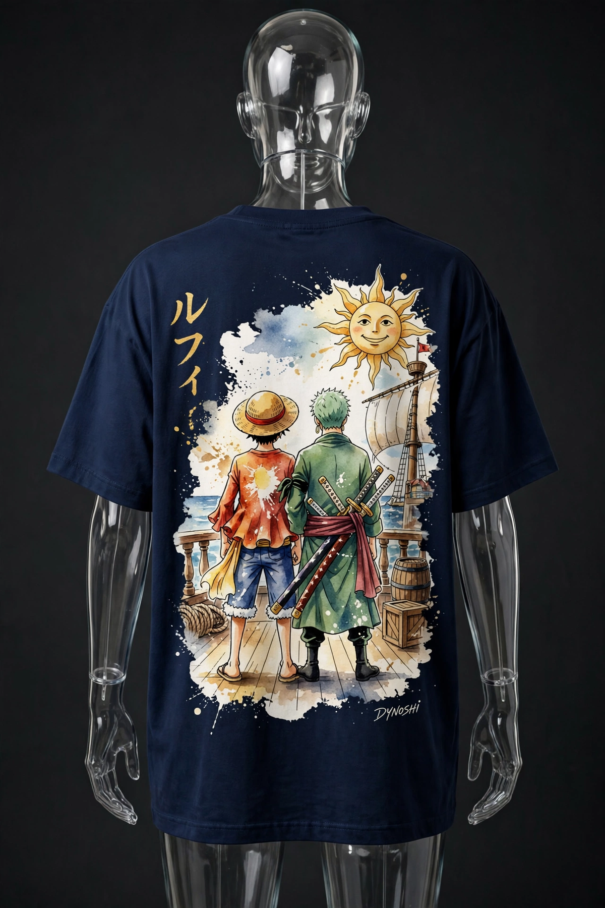 Monkey D. Luffy - Captain & Swordsman Duo - Premium Oversized Anime T-Shirt - DYNOSHI