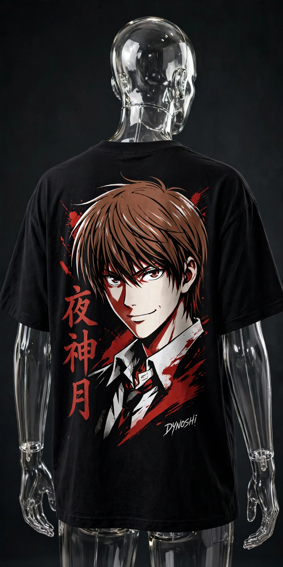 Light Yagami - Calculating Genius Portrait - Premium Oversized Anime T-Shirt - DYNOSHI