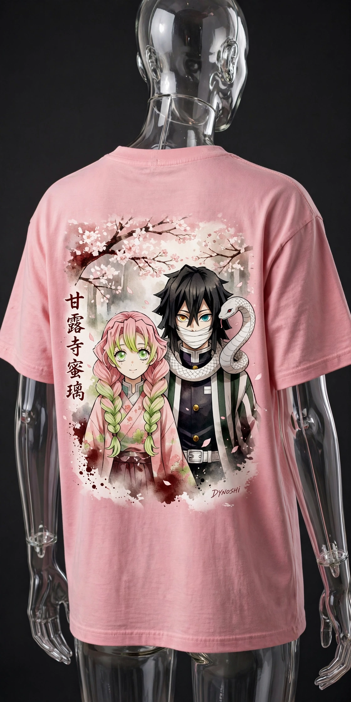 Mitsuri Kanroji - Quiet Bond Duo - Premium Oversized Anime T-Shirt - DYNOSHI