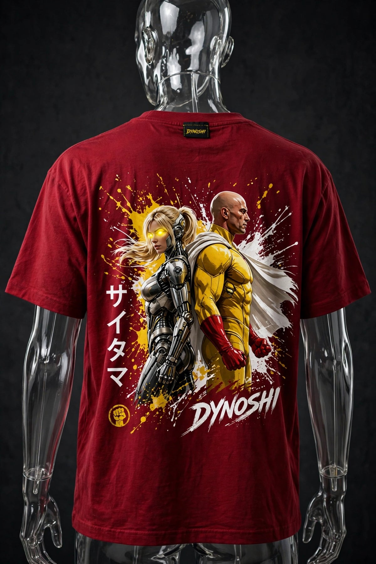 Saitama - Heroes Back to Back - Premium Oversized Anime T-Shirt - DYNOSHI
