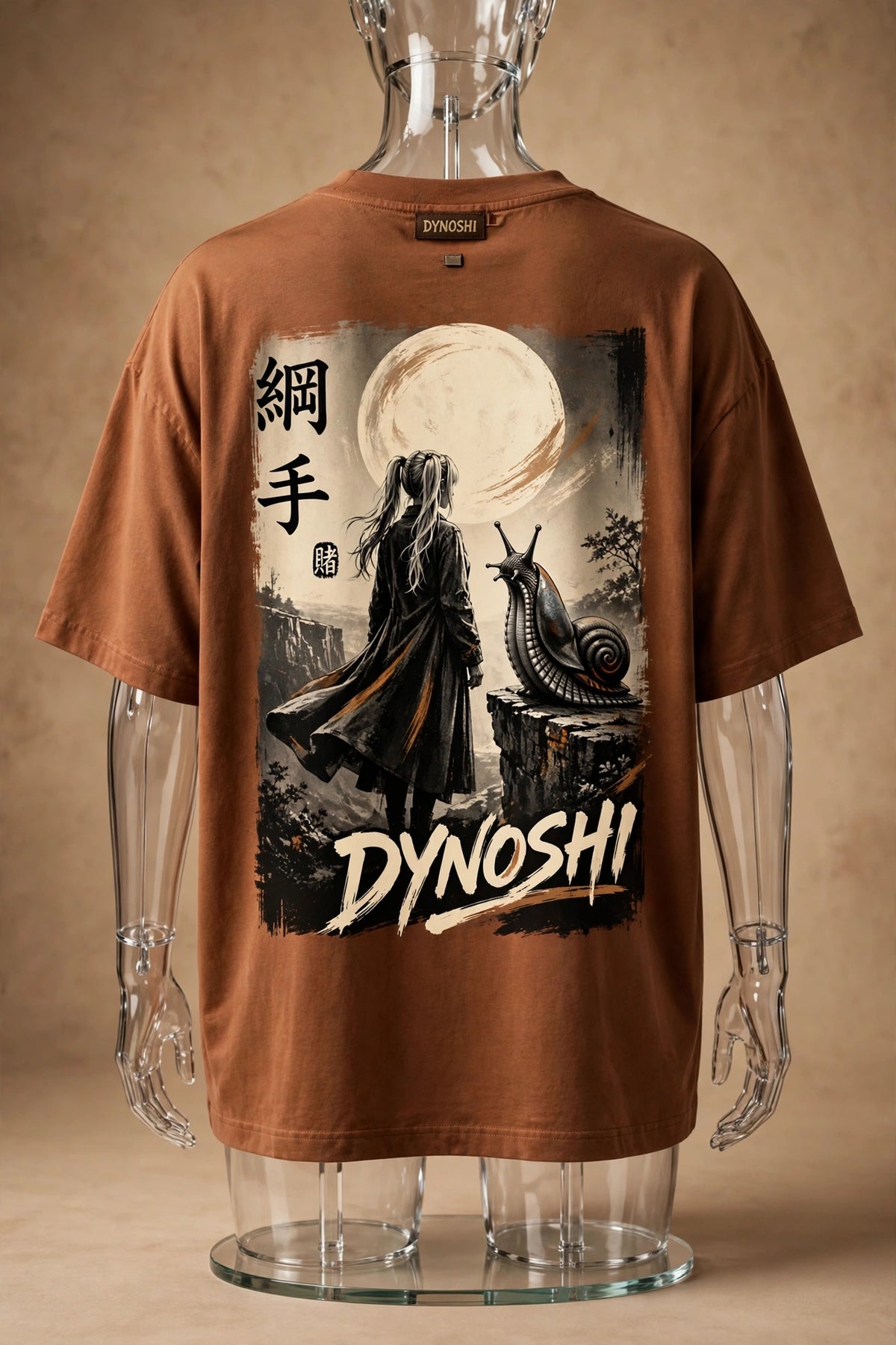 Tsunade - Cream Moon Vigil - Premium Oversized Anime T-Shirt - DYNOSHI