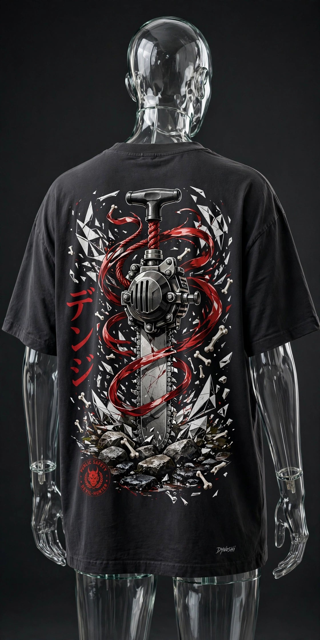 Denji - Pull Cord Monument - Premium Oversized Anime T-Shirt - DYNOSHI