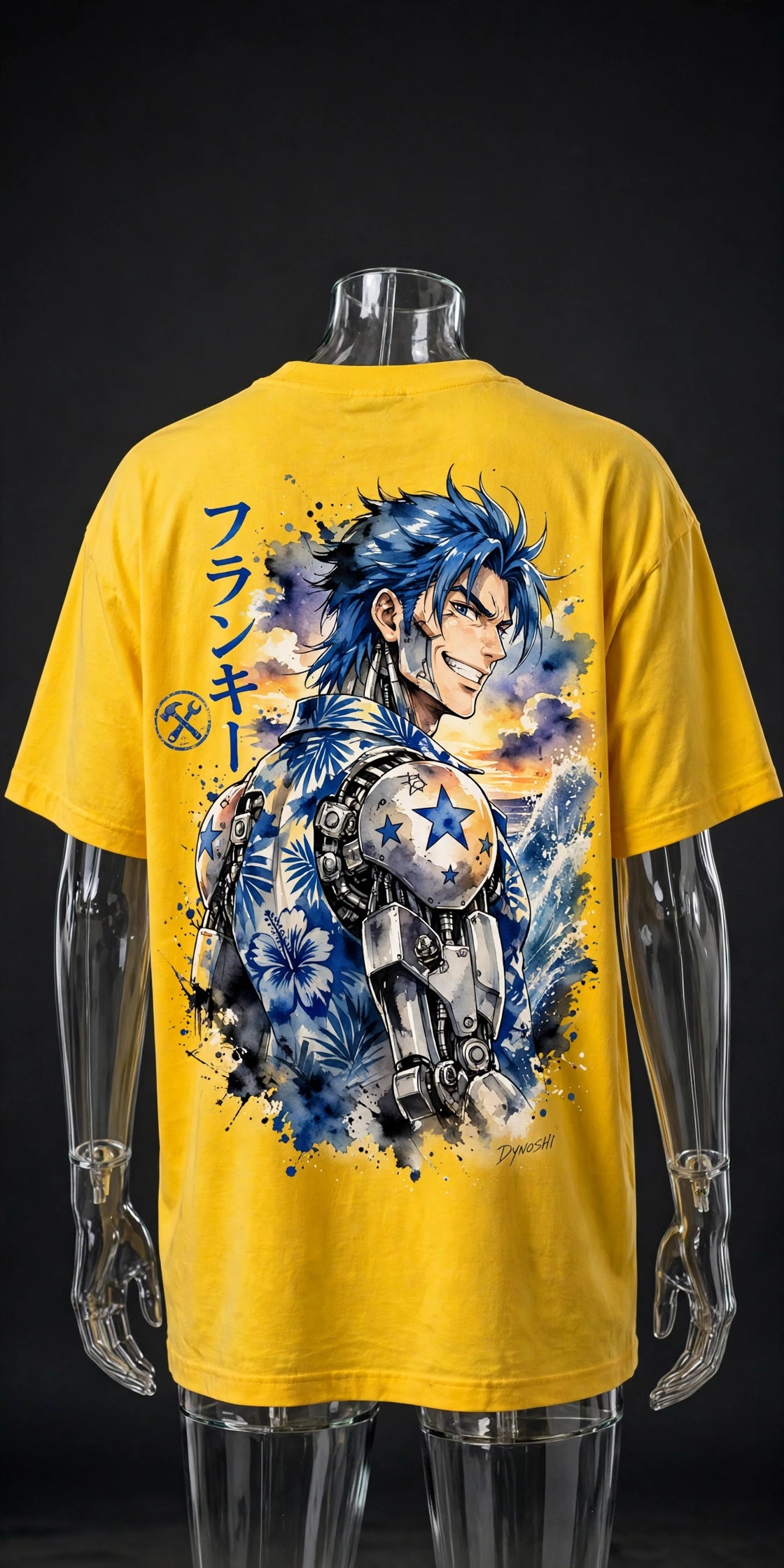 Franky - Cyborg Portrait - Premium Oversized Anime T-Shirt - DYNOSHI