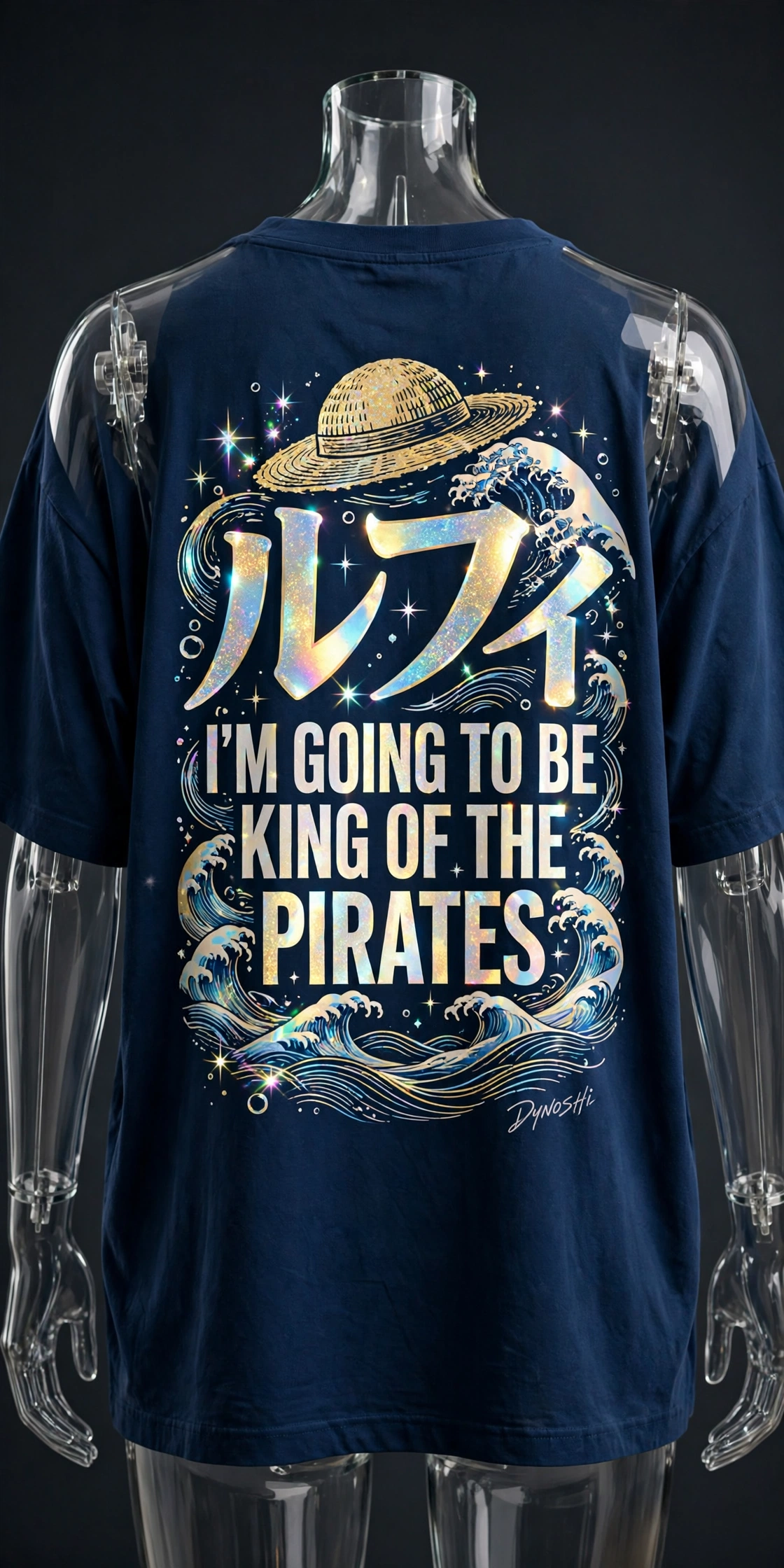 Monkey D. Luffy - King Of The Pirates Mantra - Premium Oversized Anime T-Shirt - DYNOSHI