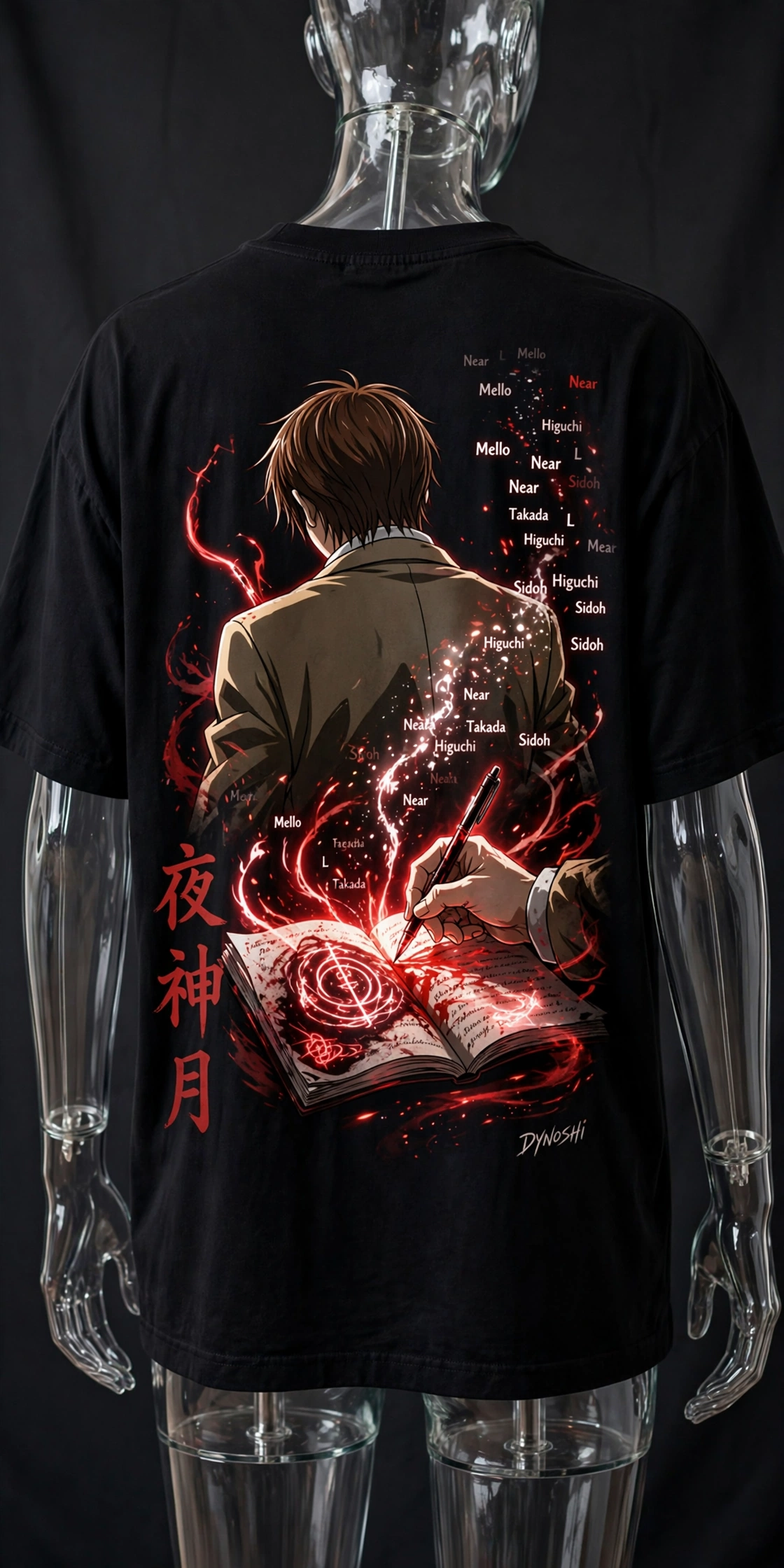 Light Yagami - Kira's Pen - Premium Oversized Anime T-Shirt - DYNOSHI