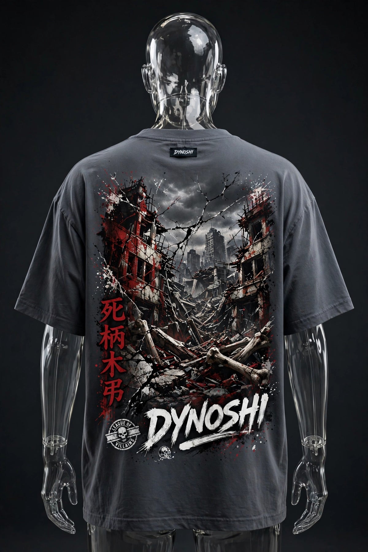 Tomura Shigaraki - Crumbling City - Premium Oversized Anime T-Shirt - DYNOSHI