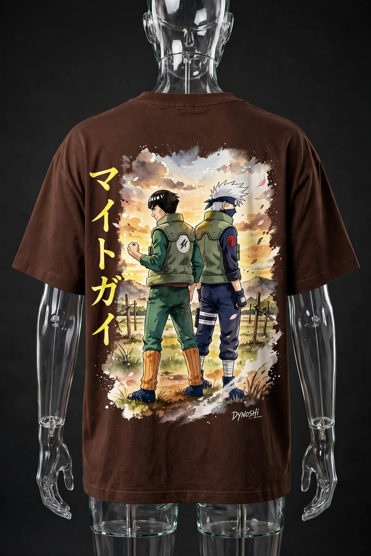 Might Guy - Eternal Rivals Duo - Premium Oversized Anime T-Shirt - DYNOSHI