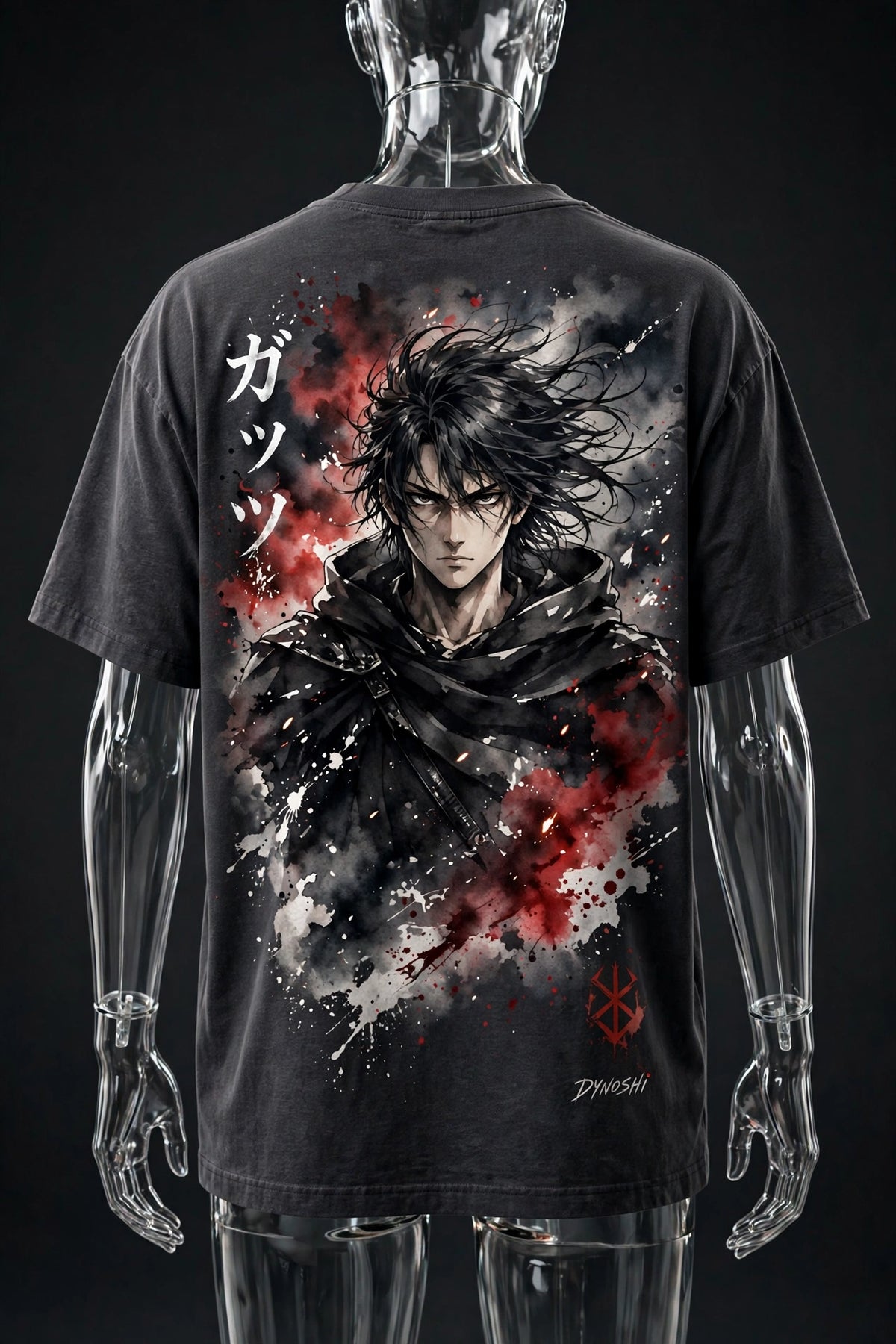 Guts - Stoic Swordsman Portrait - Premium Oversized Anime T-Shirt - DYNOSHI