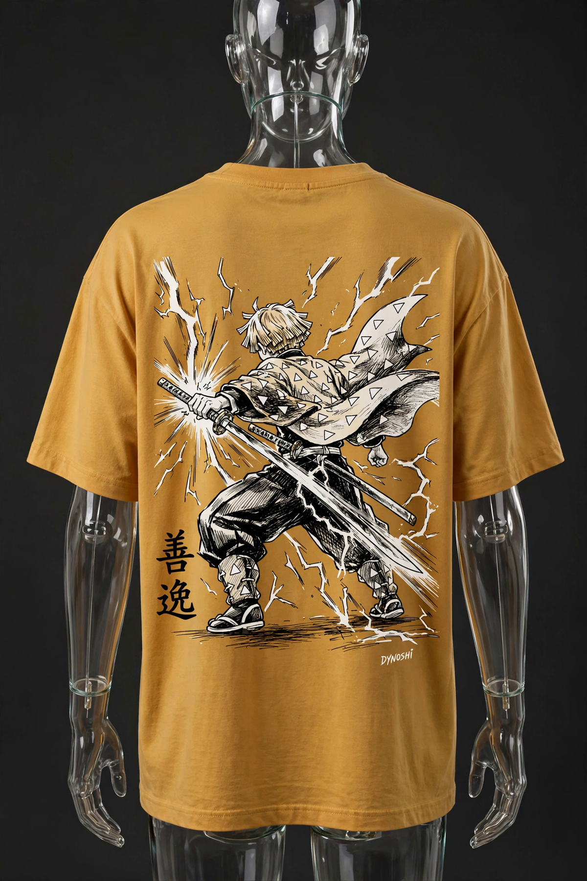 Zenitsu Agatsuma - Iaido Draw Stance - Premium Oversized Anime T-Shirt - DYNOSHI