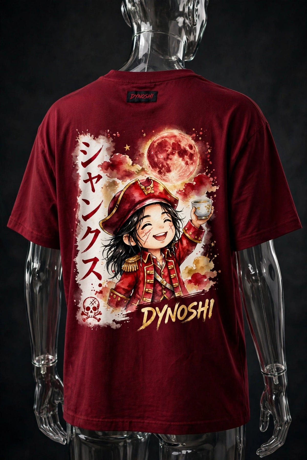 Shanks - Chibi Captain - Premium Oversized Anime T-Shirt - DYNOSHI