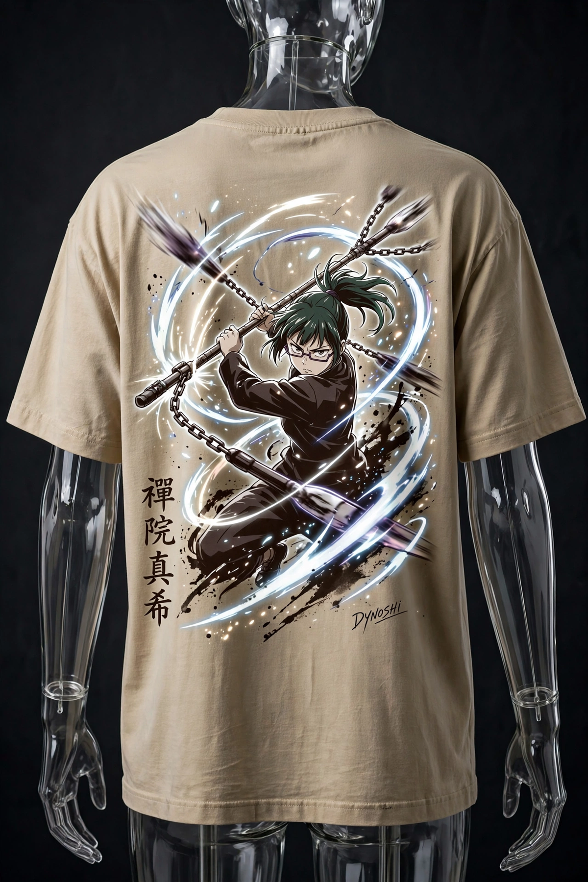 Maki Zenin - Playful Cloud Strike - Premium Oversized Anime T-Shirt - DYNOSHI