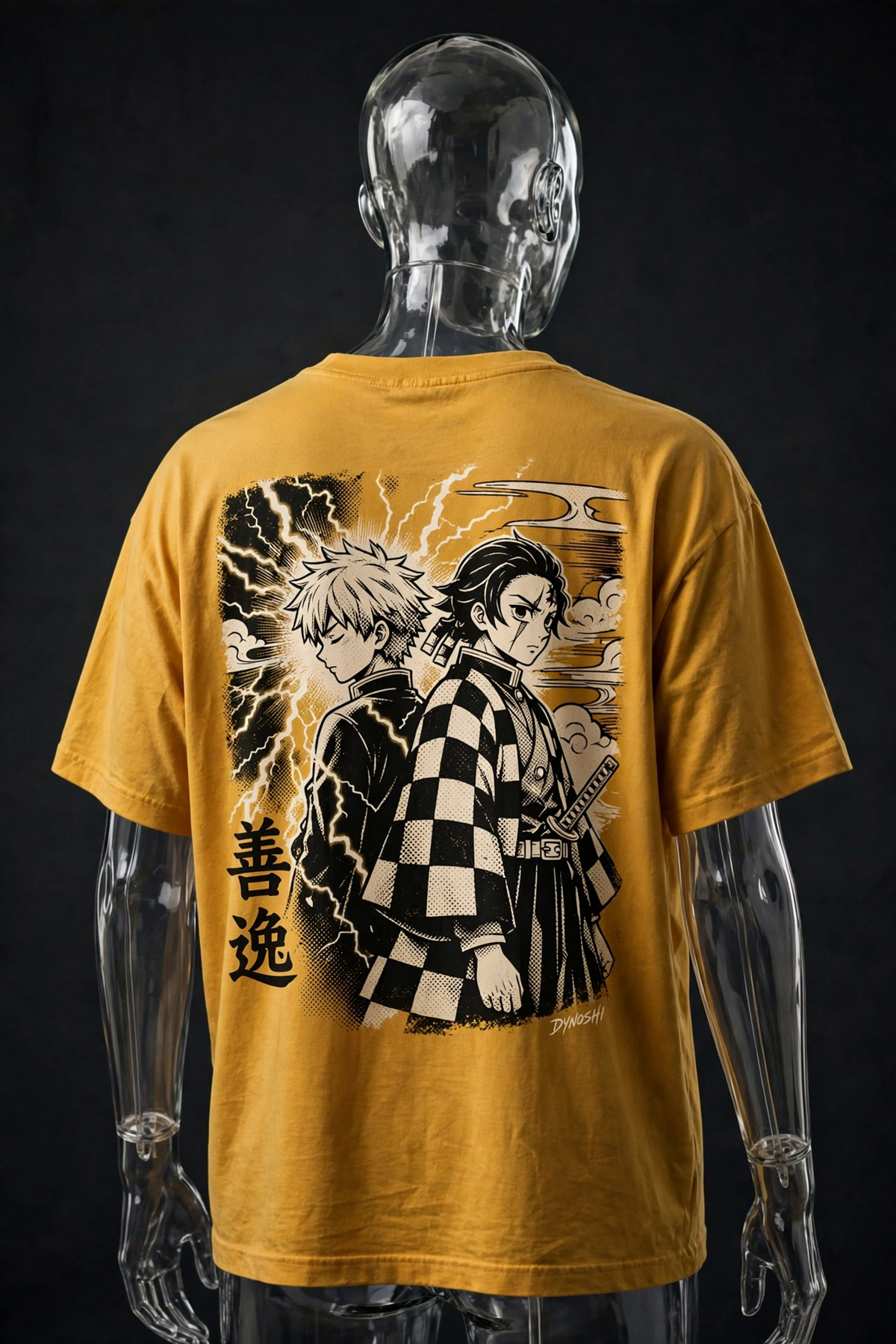 Zenitsu Agatsuma - Slayers' Bond Duo - Premium Oversized Anime T-Shirt - DYNOSHI