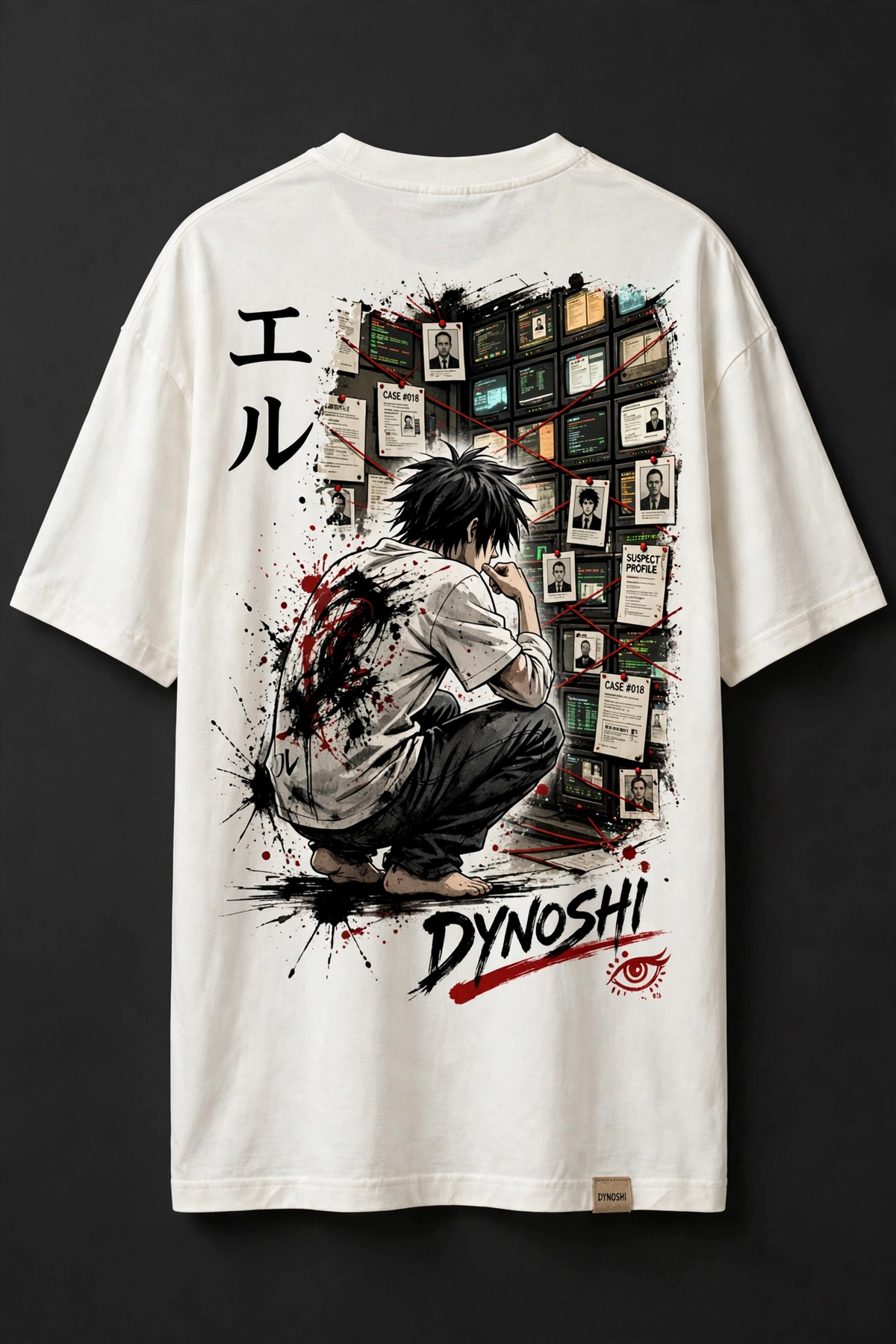 L Lawliet - Premium Oversized Anime T-Shirt - DYNOSHI