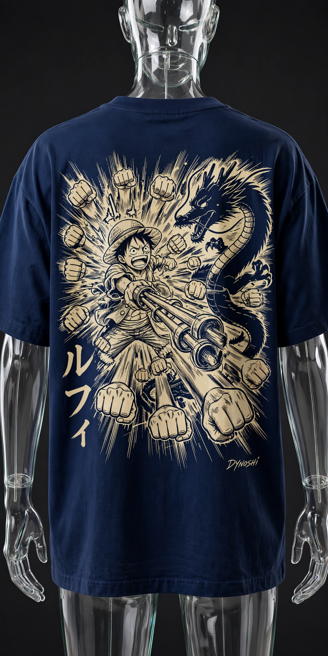 Monkey D. Luffy - Gum-Gum Gatling - Premium Oversized Anime T-Shirt - DYNOSHI
