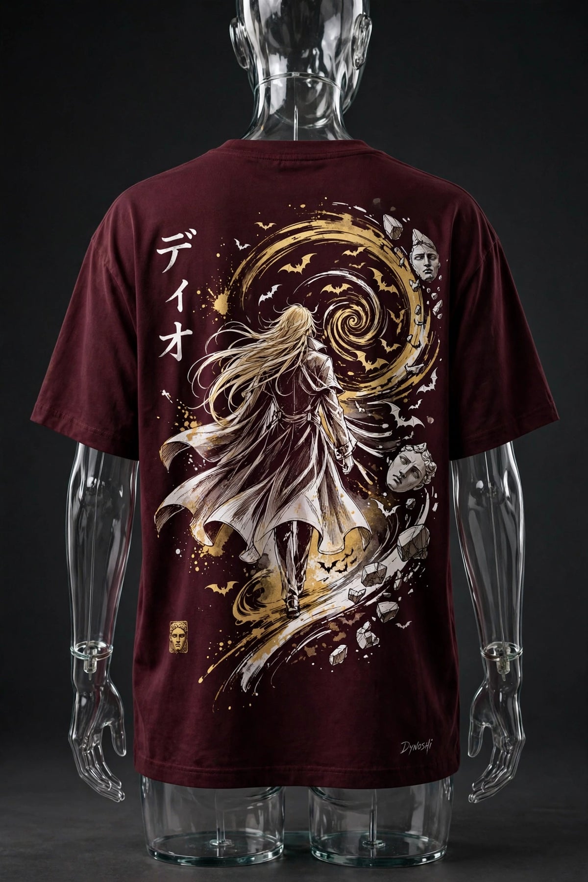 Dio Brando - Golden Vortex Stance - Premium Oversized Anime T-Shirt - DYNOSHI