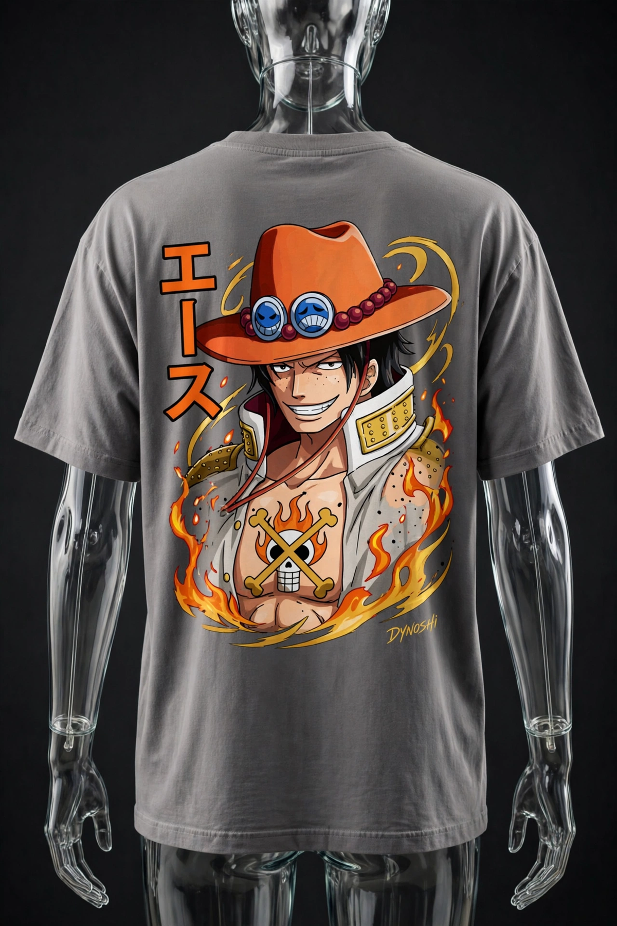 Portgas D. Ace - Fire Fist Portrait - Premium Oversized Anime T-Shirt - DYNOSHI
