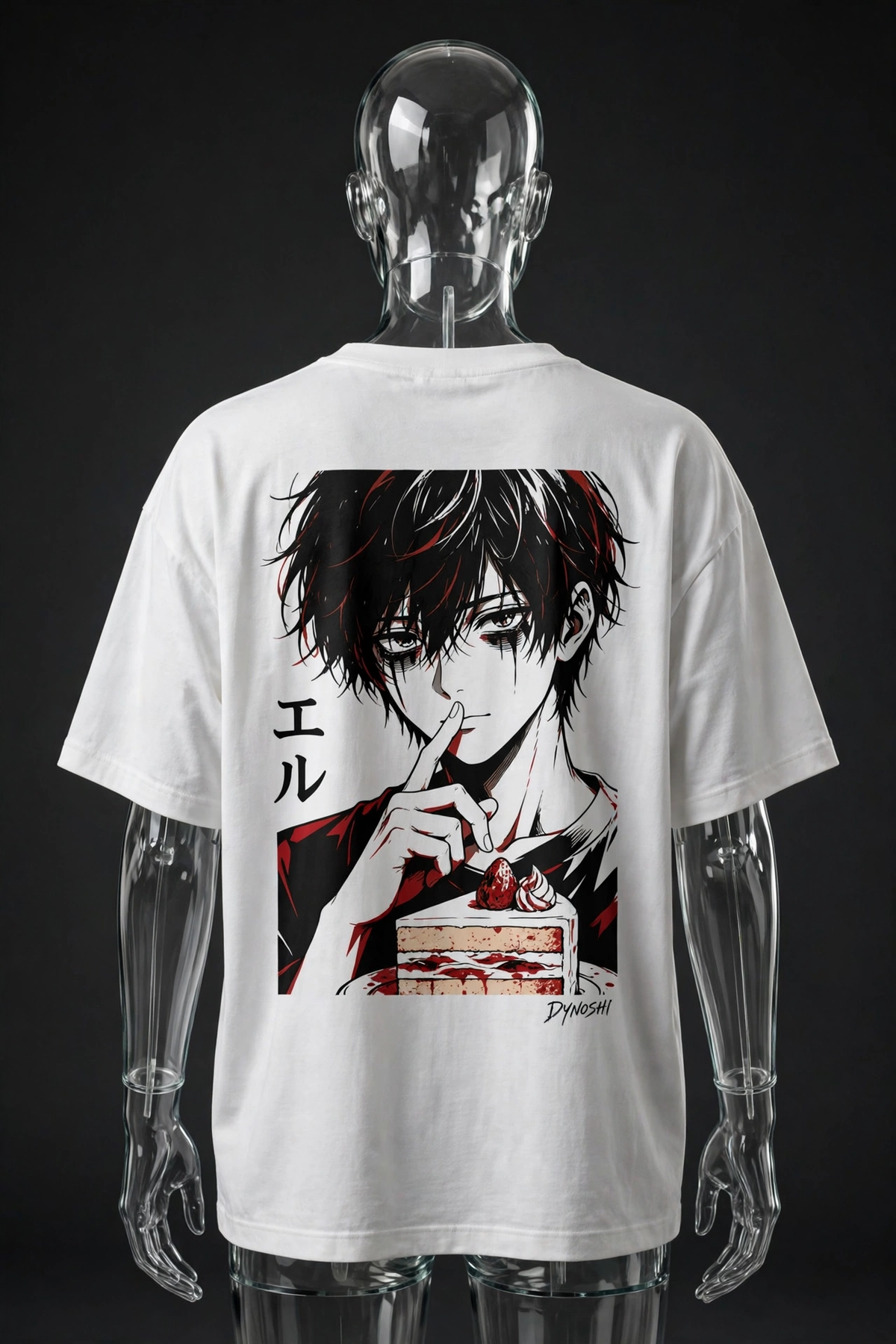 L Lawliet - Cake Analyst Portrait - Premium Oversized Anime T-Shirt - DYNOSHI