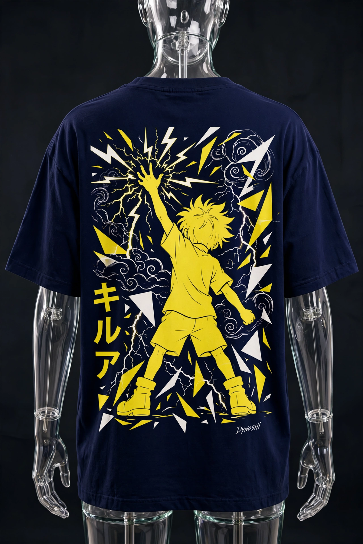 Killua Zoldyck - Storm Silhouette - Premium Oversized Anime T-Shirt - DYNOSHI