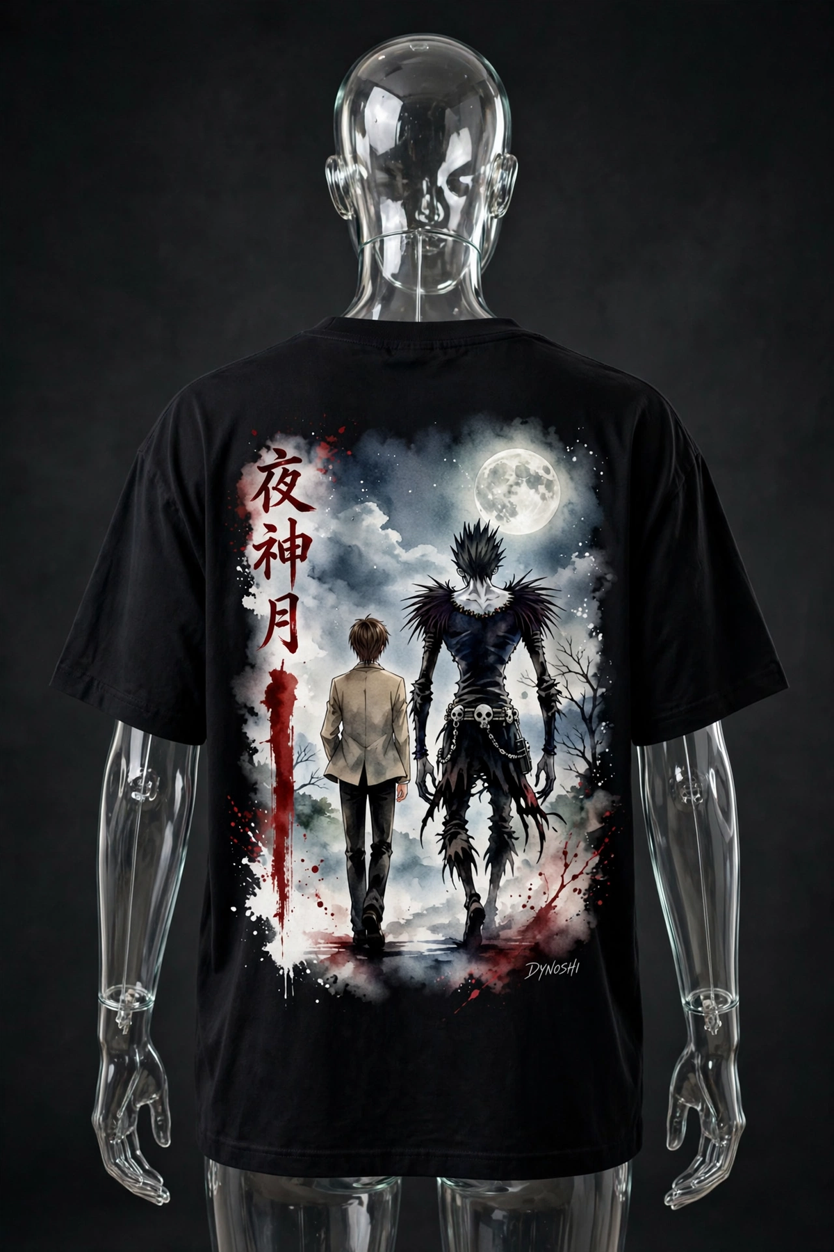 Light Yagami - Shinigami Pact Duo - Premium Oversized Anime T-Shirt - DYNOSHI