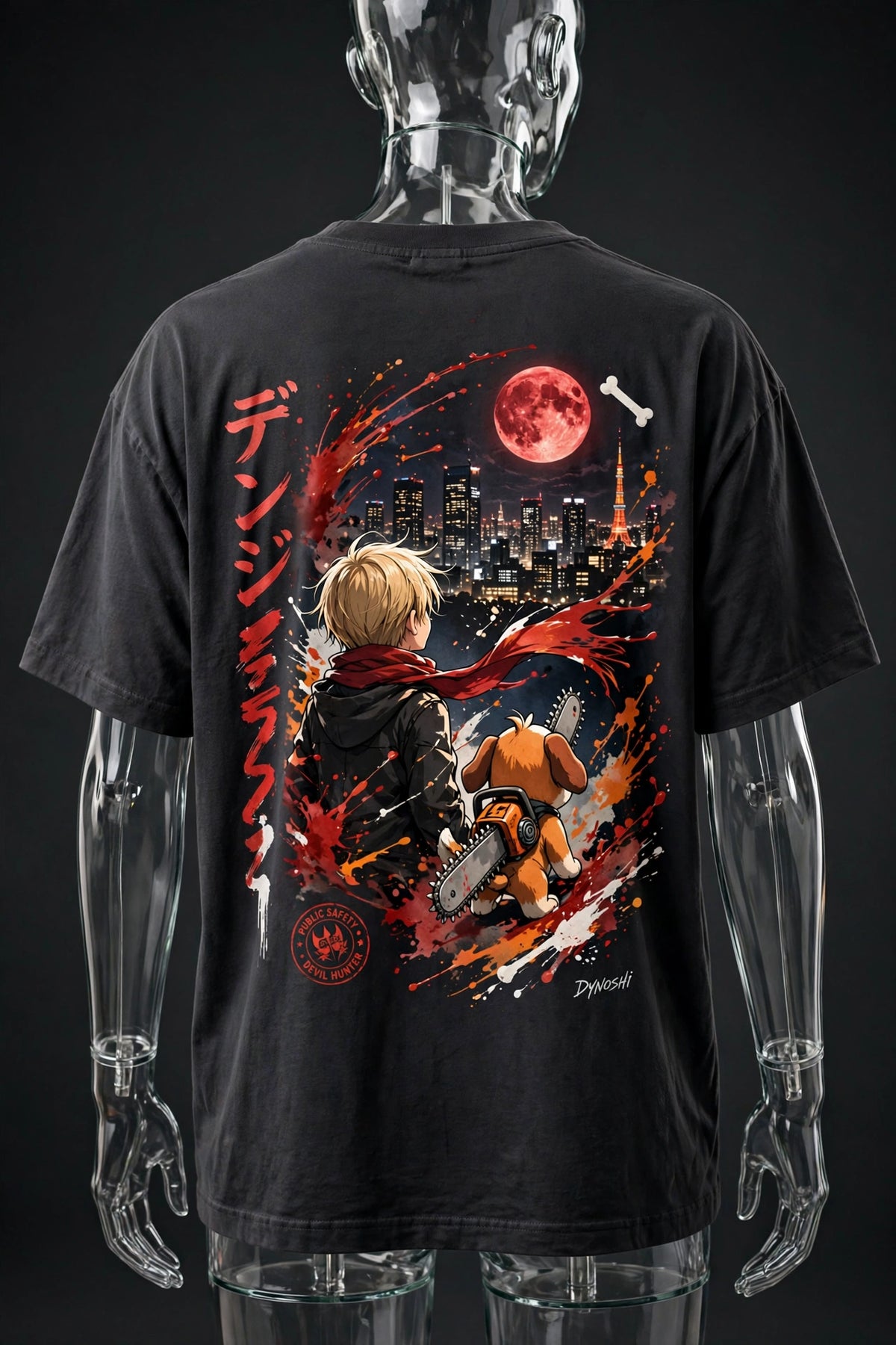Denji - Moonlit Promise Duo - Premium Oversized Anime T-Shirt - DYNOSHI