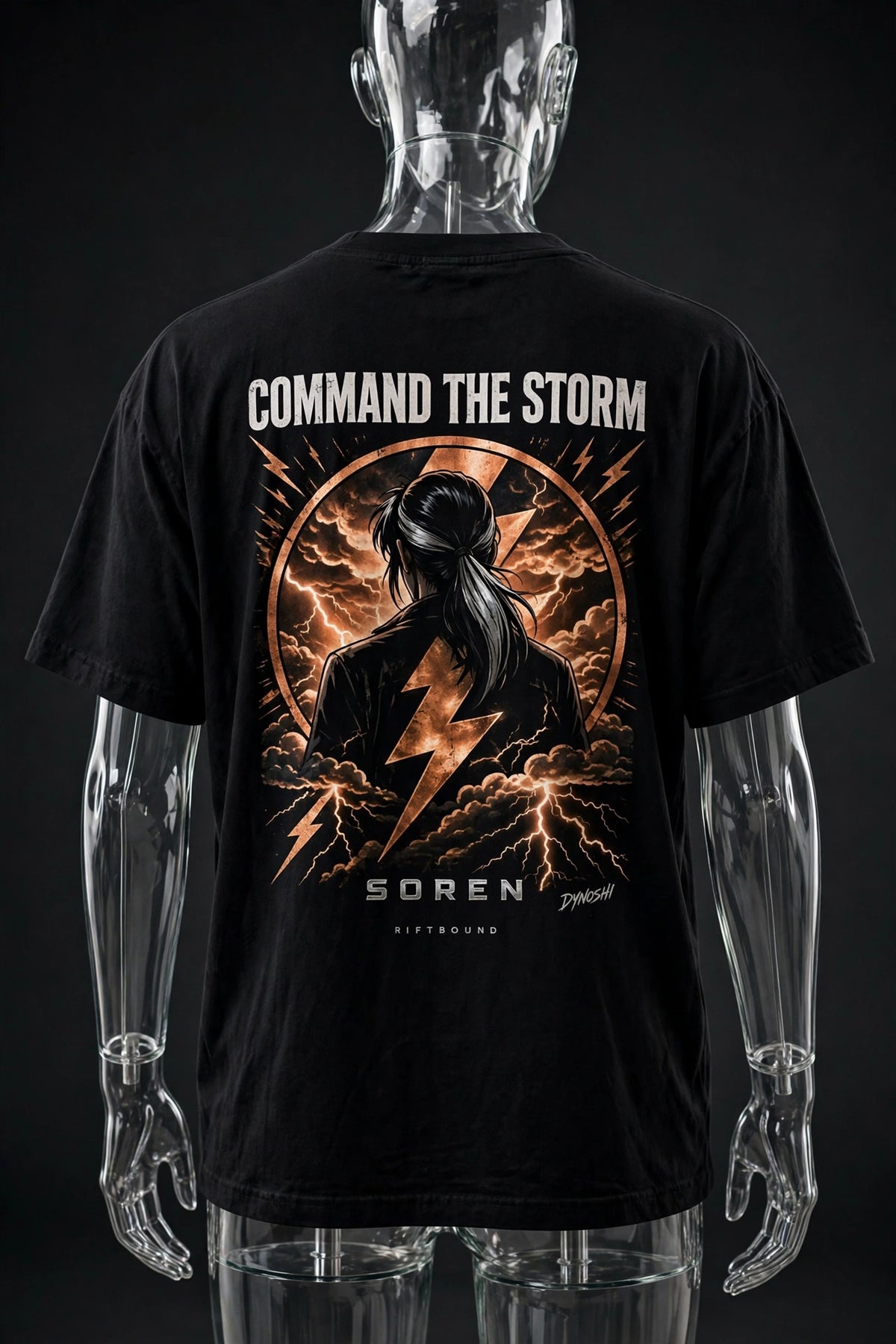 Soren - COMMAND THE STORM - Premium Oversized Anime T-Shirt - DYNOSHI