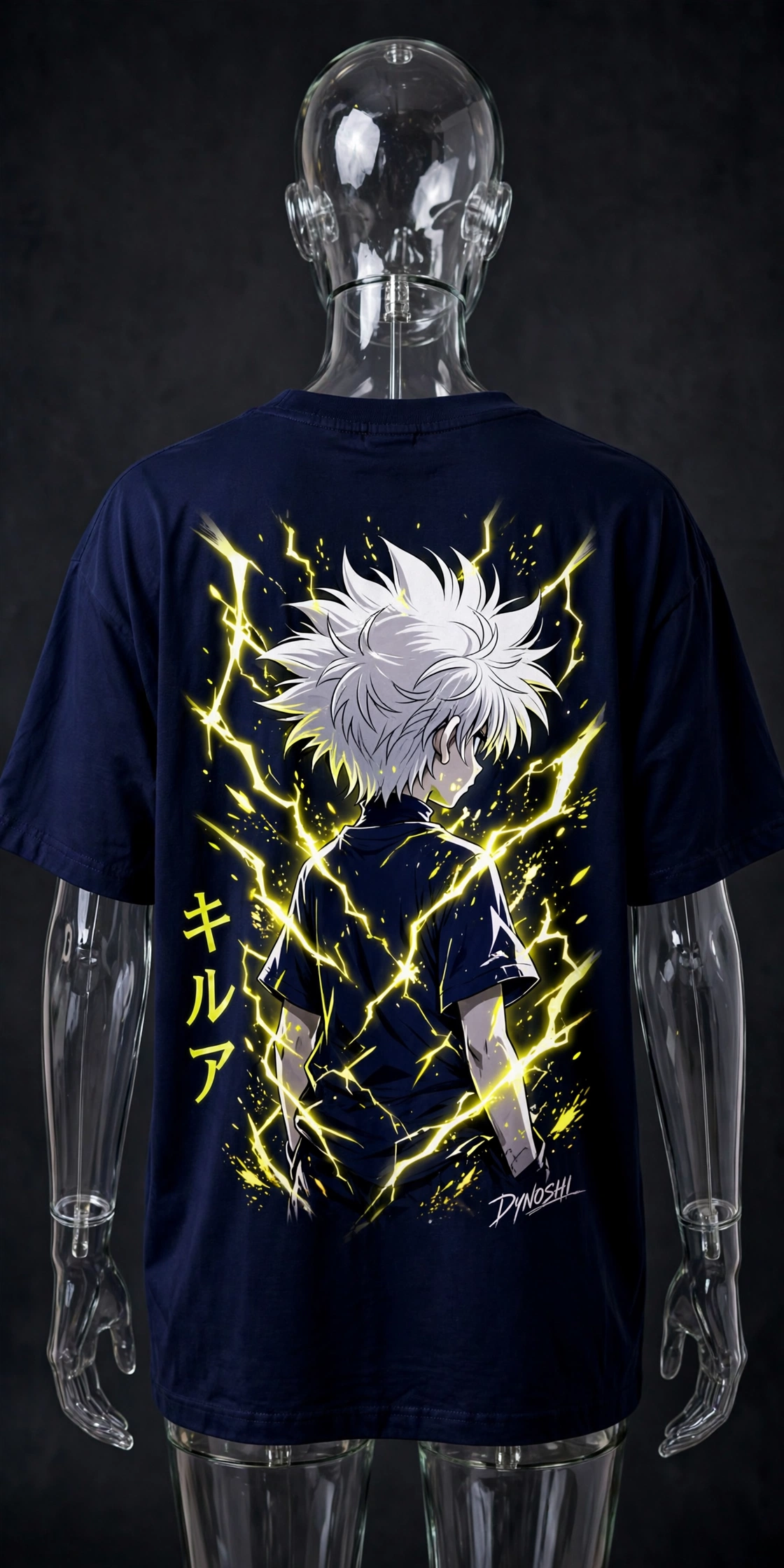 Killua Zoldyck - Godspeed Lightning - Premium Oversized Anime T-Shirt - DYNOSHI