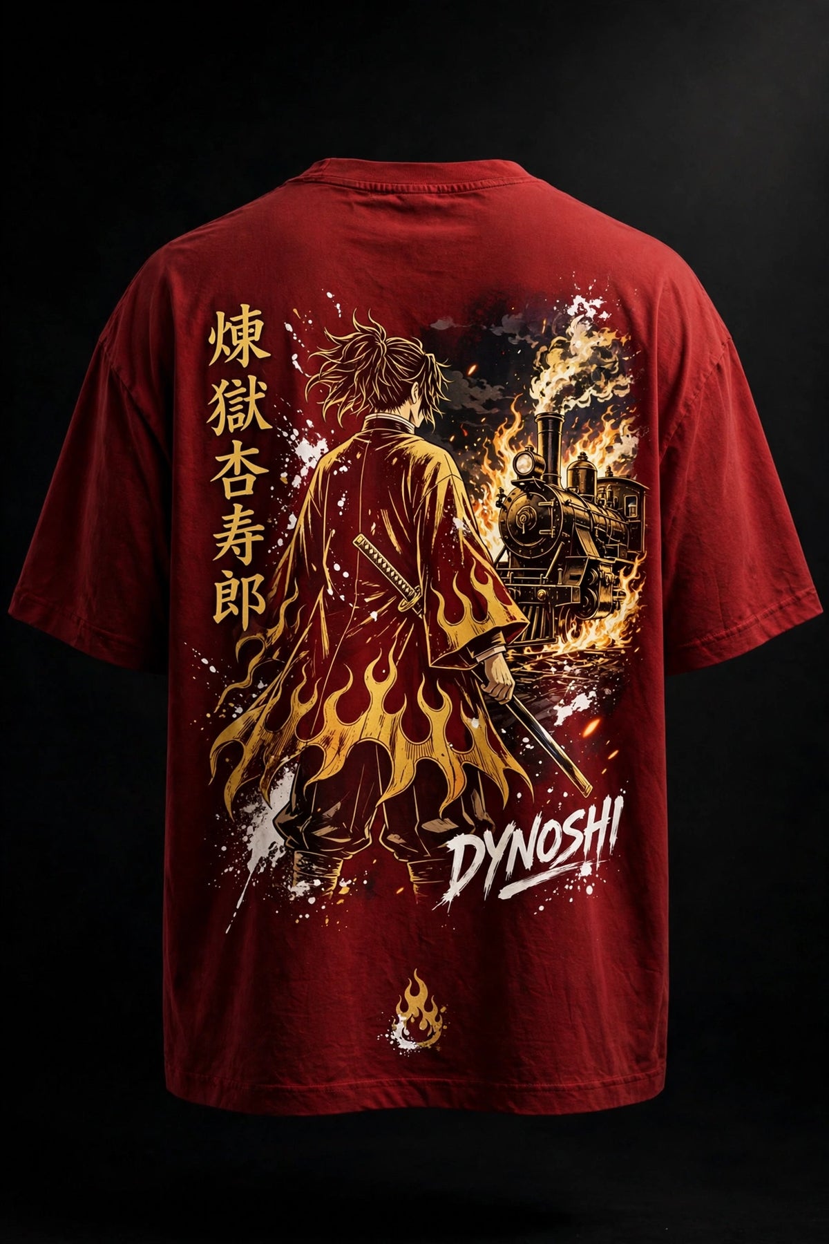 Kyojuro Rengoku - Premium Oversized Anime T-Shirt - DYNOSHI