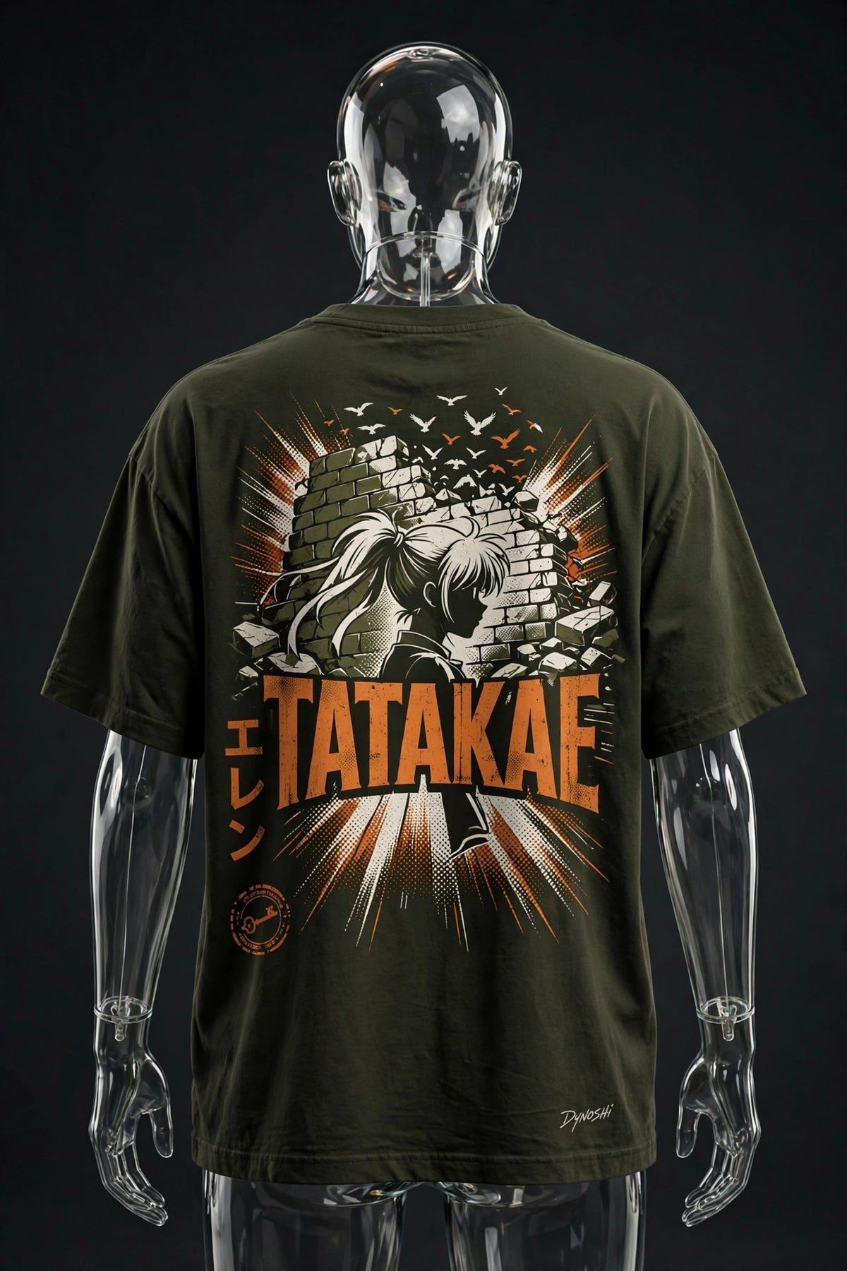 Eren Yeager - Tatakae Mantra - Premium Oversized Anime T-Shirt - DYNOSHI