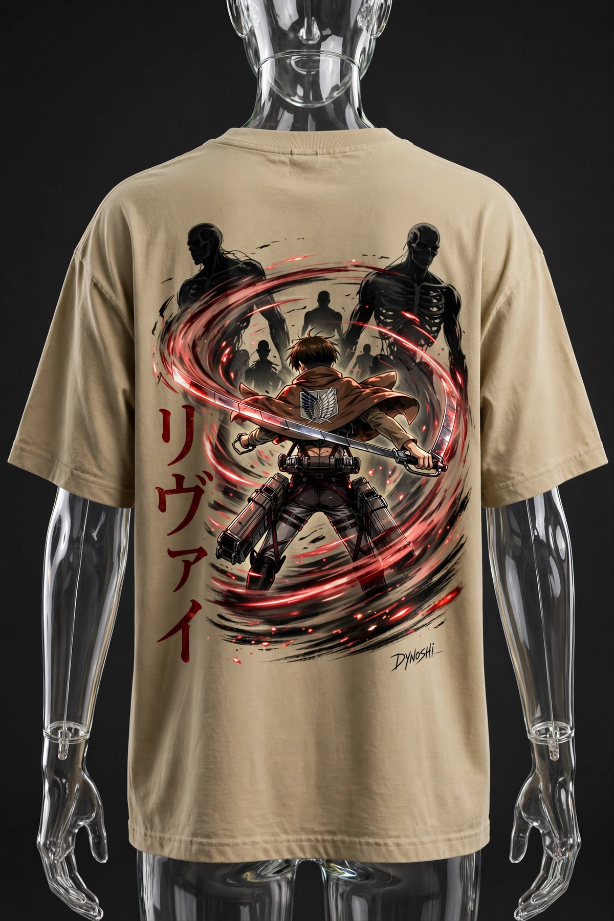 Levi Ackerman - Blade Storm - Premium Oversized Anime T-Shirt - DYNOSHI