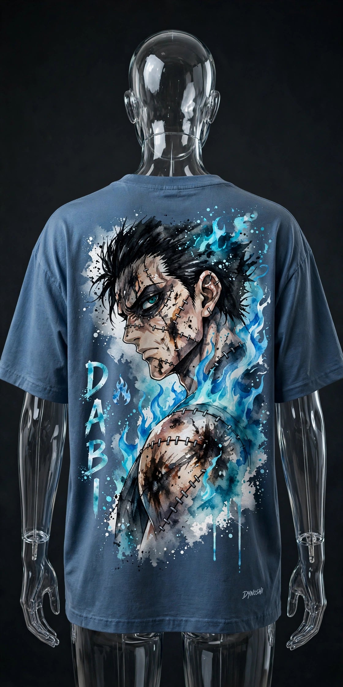 Dabi - Scarred Gaze Portrait - Premium Oversized Anime T-Shirt - DYNOSHI