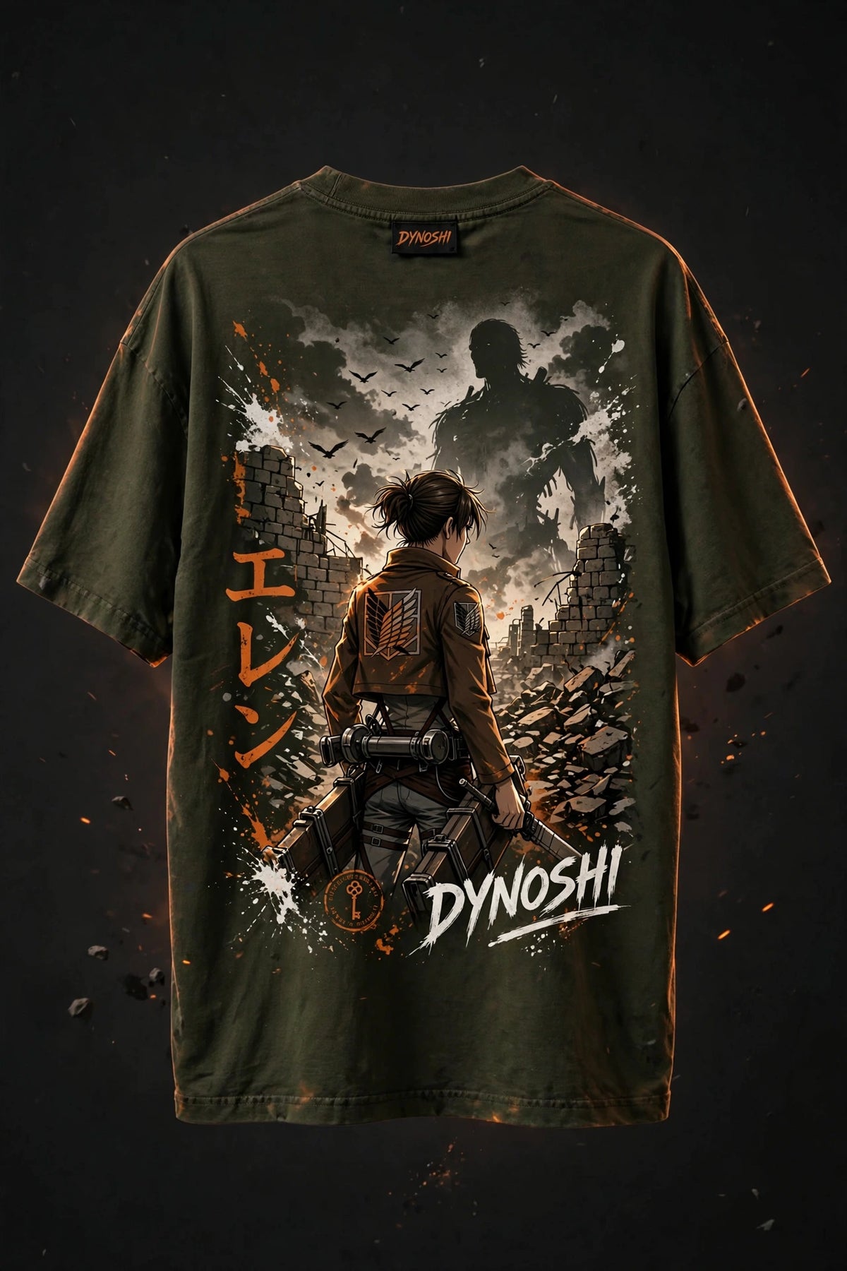 Eren Yeager - Premium Oversized Anime T-Shirt - DYNOSHI