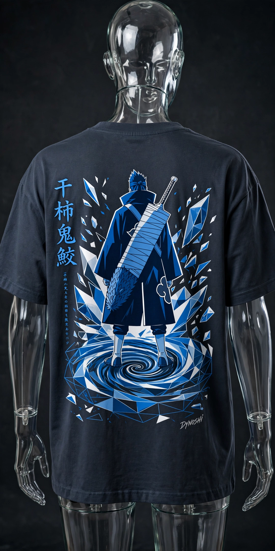 Kisame Hoshigaki - Deep Blue Silhouette - Premium Oversized Anime T-Shirt - DYNOSHI