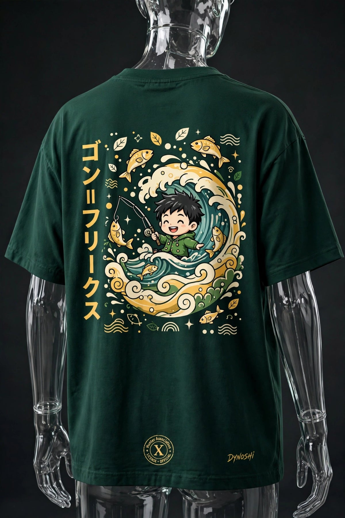 Gon Freecss - Chibi Wave Catch - Premium Oversized Anime T-Shirt - DYNOSHI