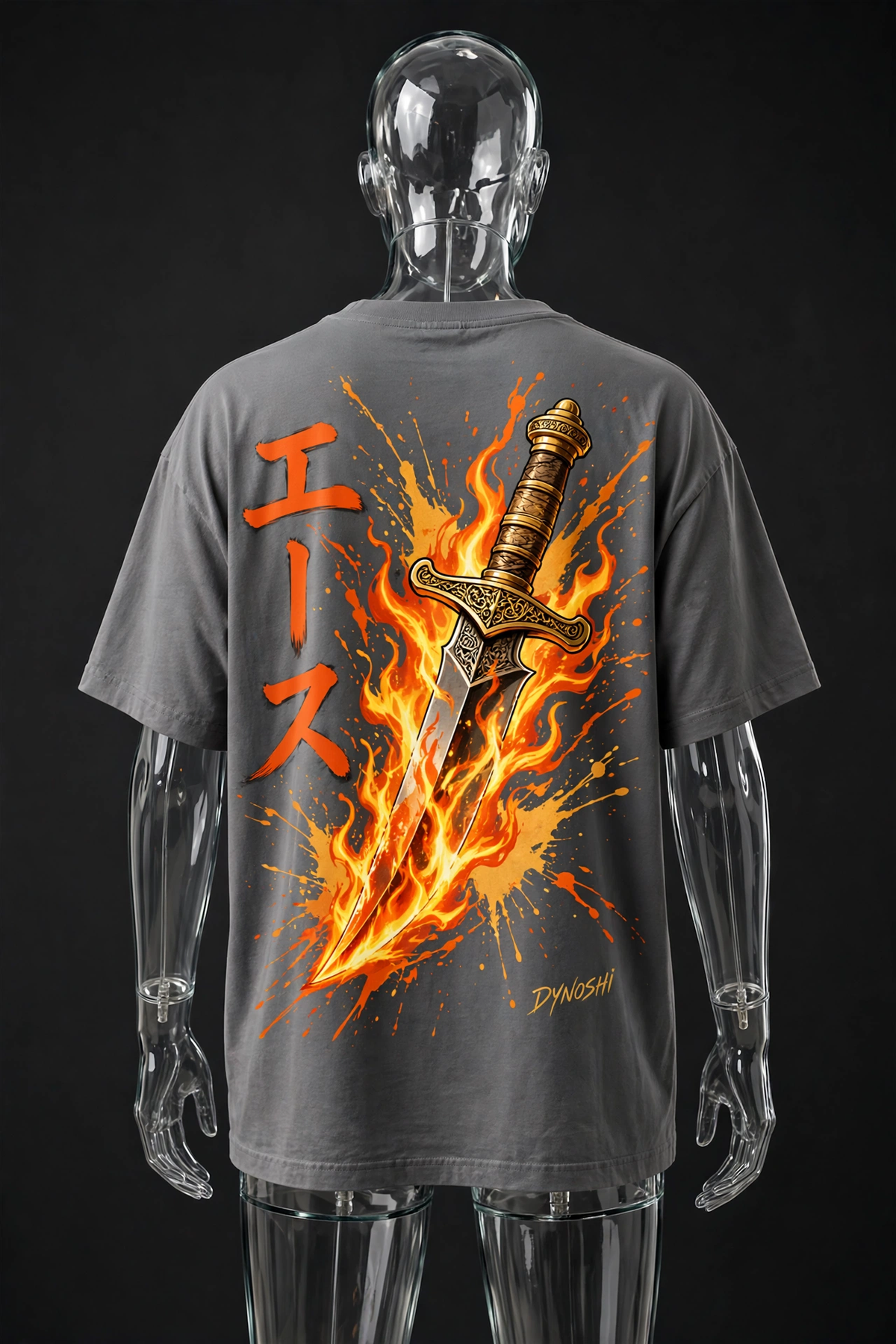 Portgas D. Ace - Burning Dagger - Premium Oversized Anime T-Shirt - DYNOSHI