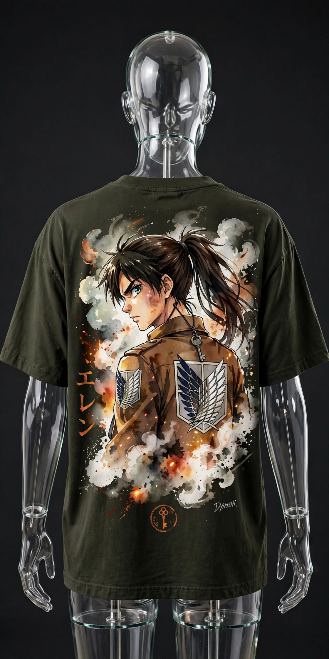 Eren Yeager - Scout's Gaze Portrait - Premium Oversized Anime T-Shirt - DYNOSHI