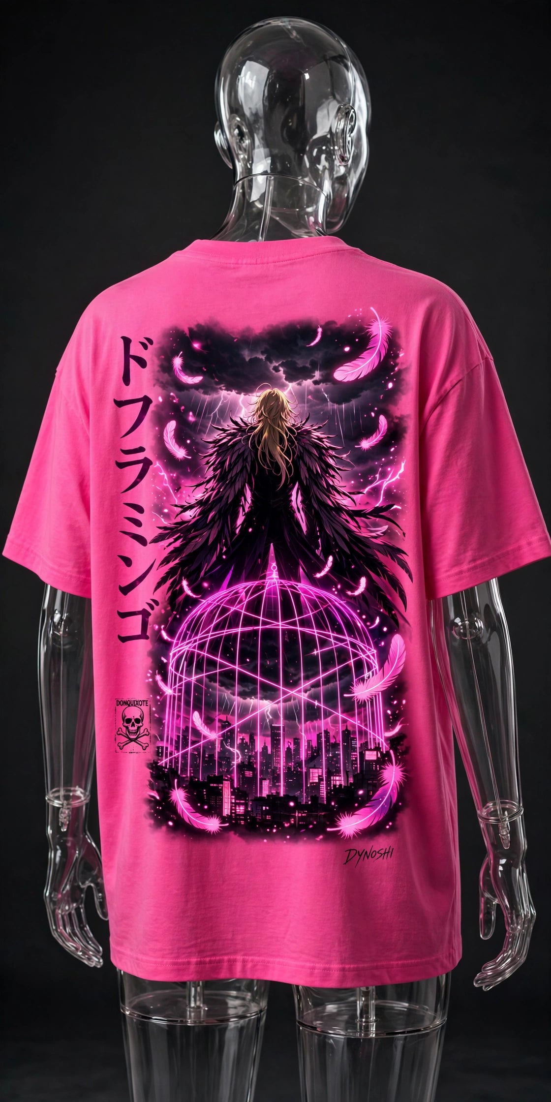 Donquixote Doflamingo - Birdcage Silhouette - Premium Oversized Anime T-Shirt - DYNOSHI