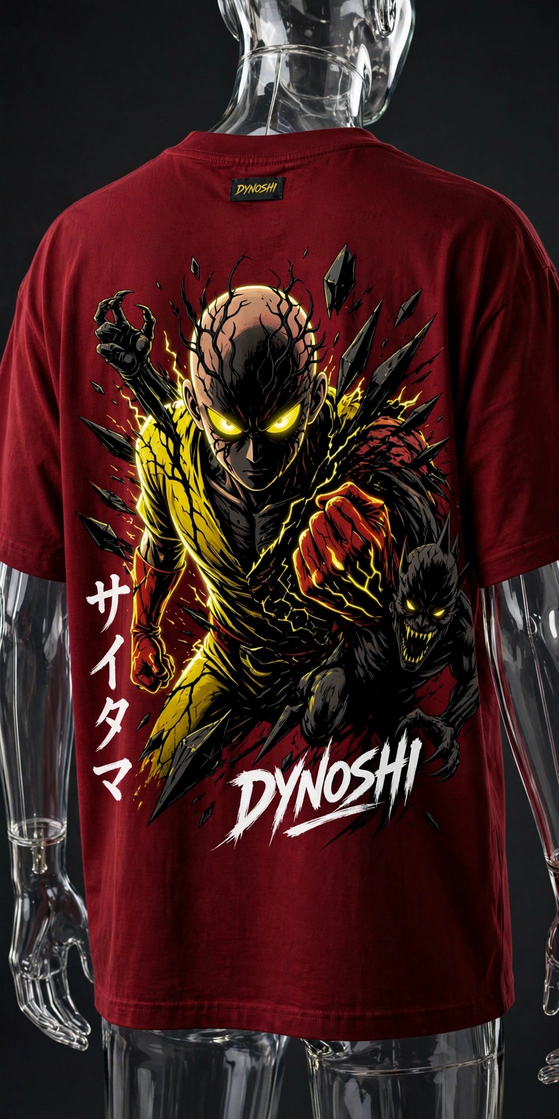 Saitama - Corrupted Hero - Premium Oversized Anime T-Shirt - DYNOSHI
