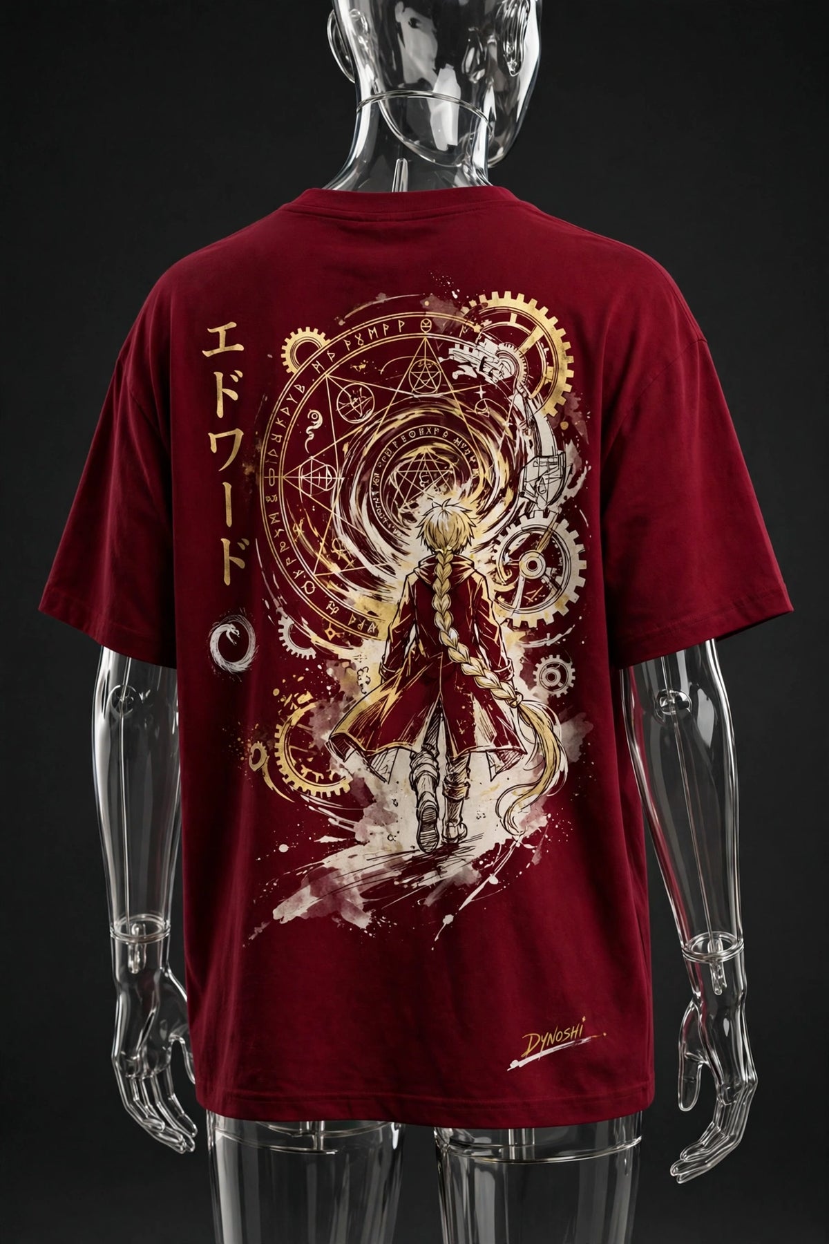 Edward Elric - Circle Vortex Stance - Premium Oversized Anime T-Shirt - DYNOSHI