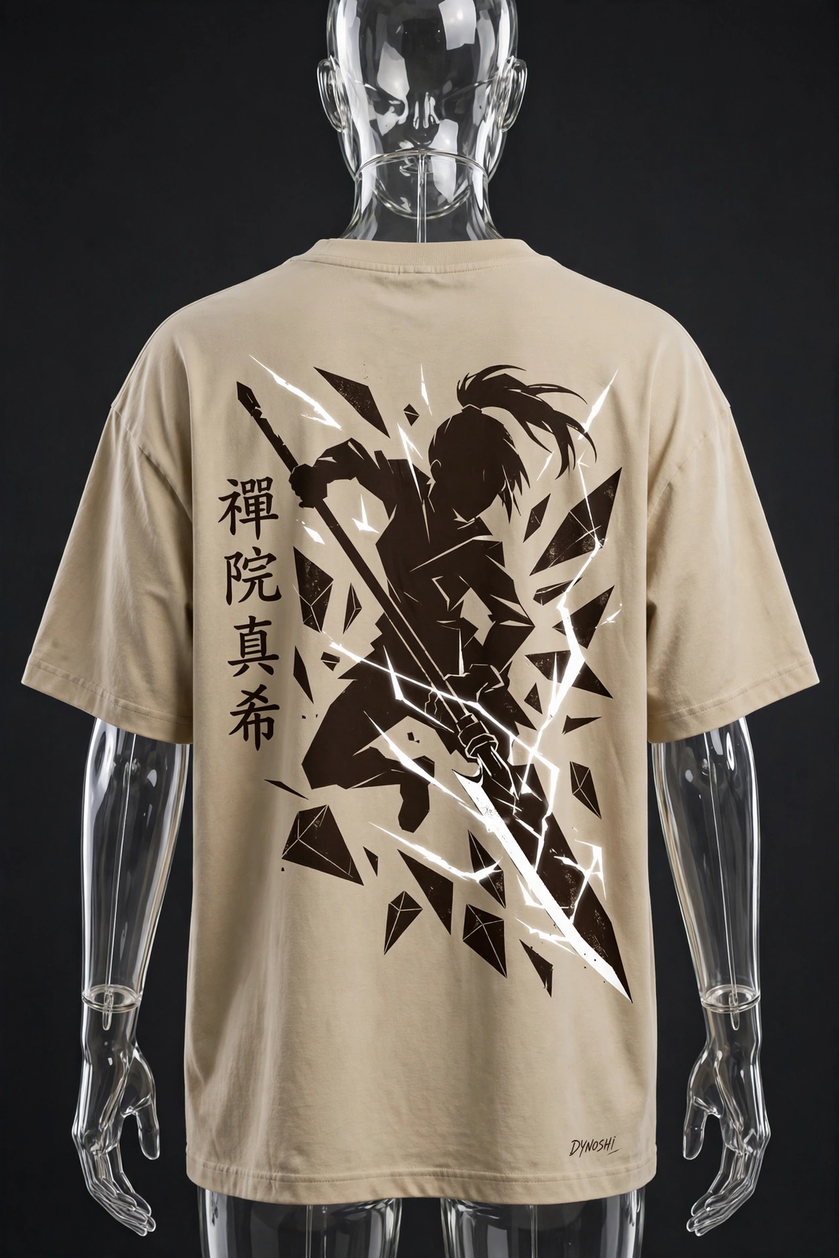 Maki Zenin - Polearm Strike Silhouette - Premium Oversized Anime T-Shirt - DYNOSHI