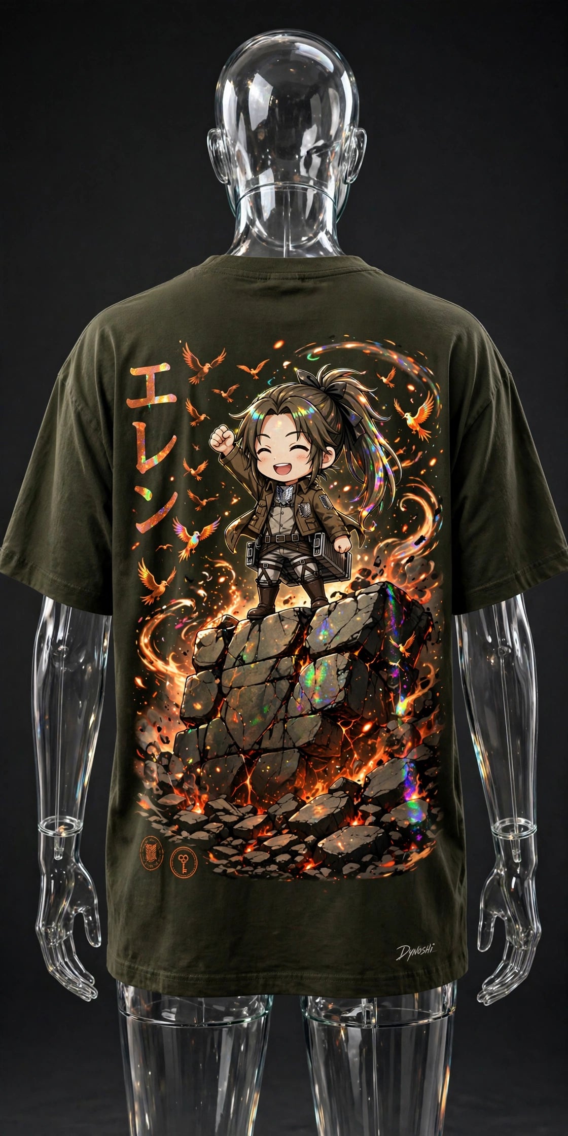 Eren Yeager - Victory on the Wall - Premium Oversized Anime T-Shirt - DYNOSHI