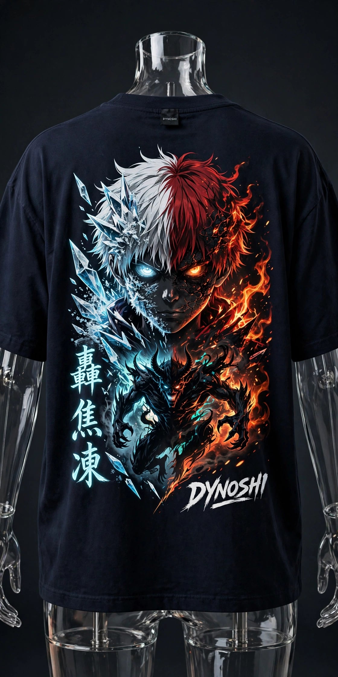 Shoto Todoroki - Frost and Ruin - Premium Oversized Anime T-Shirt - DYNOSHI