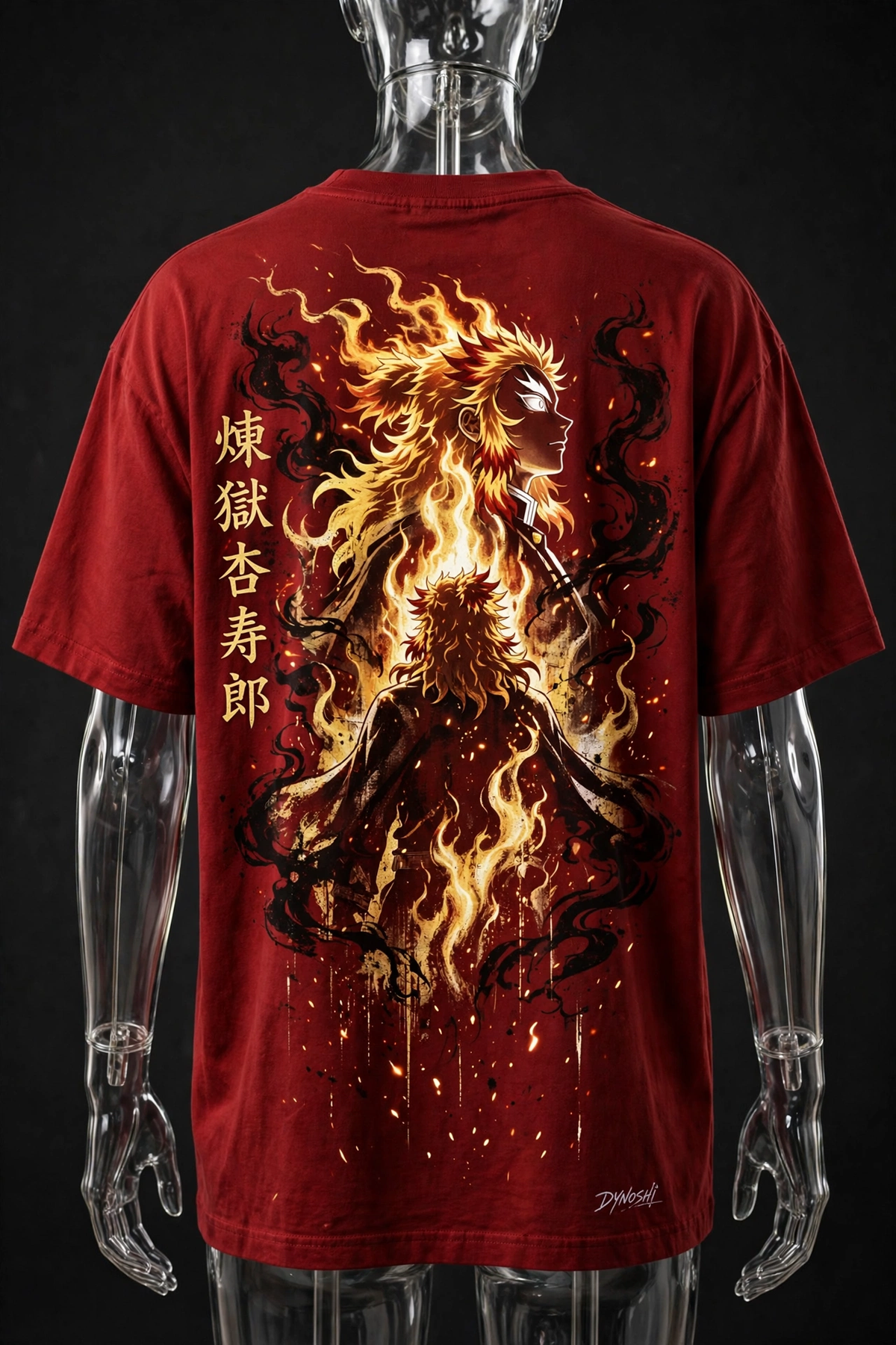 Kyojuro Rengoku - Burning Spirit - Premium Oversized Anime T-Shirt - DYNOSHI
