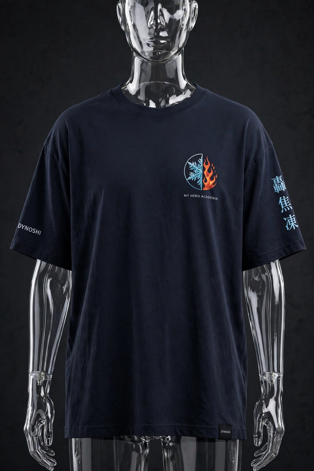 Shoto Todoroki - Ice and Fire Crest - Premium Oversized Anime T-Shirt - DYNOSHI