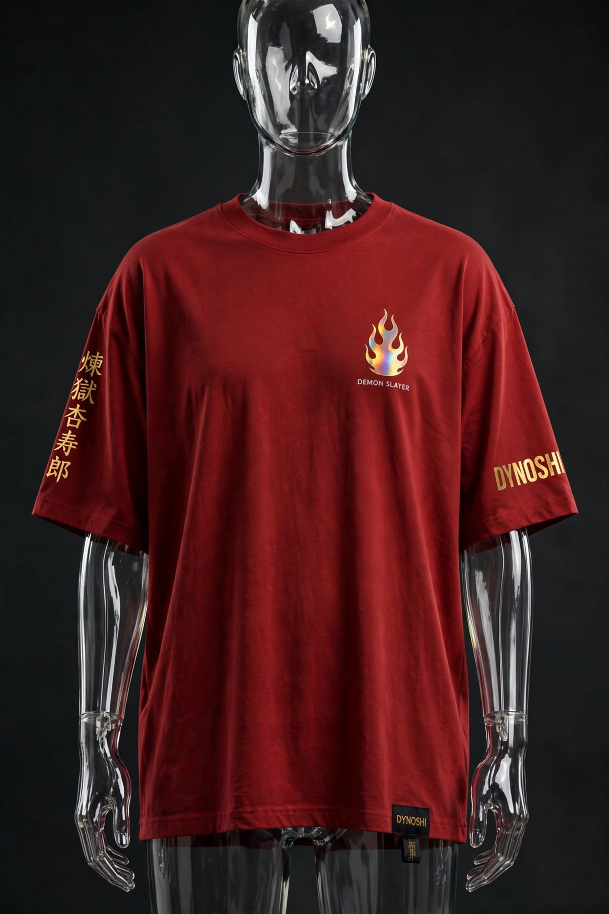 Kyojuro Rengoku - Set Your Heart Ablaze Mantra - Premium Oversized Anime T-Shirt - DYNOSHI