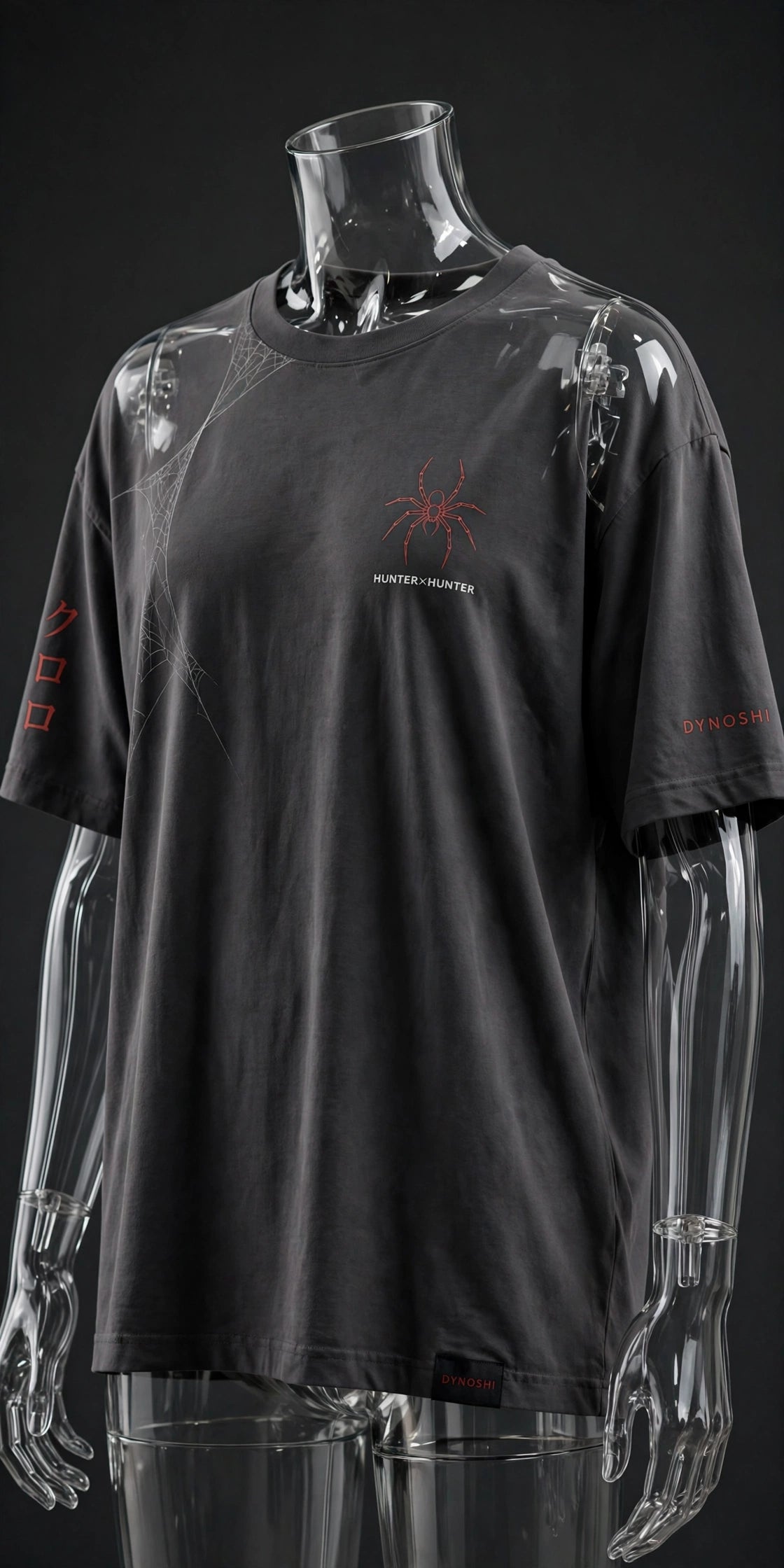Chrollo Lucilfer - Red Moon Web Silhouette - Premium Oversized Anime T-Shirt - DYNOSHI