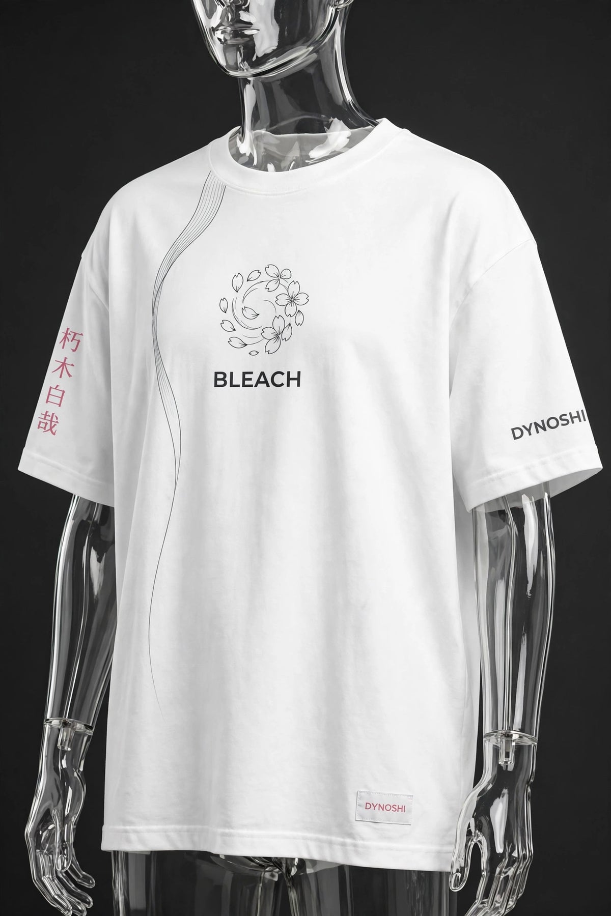 Byakuya Kuchiki - Petal Glow Silhouette - Premium Oversized Anime T-Shirt - DYNOSHI