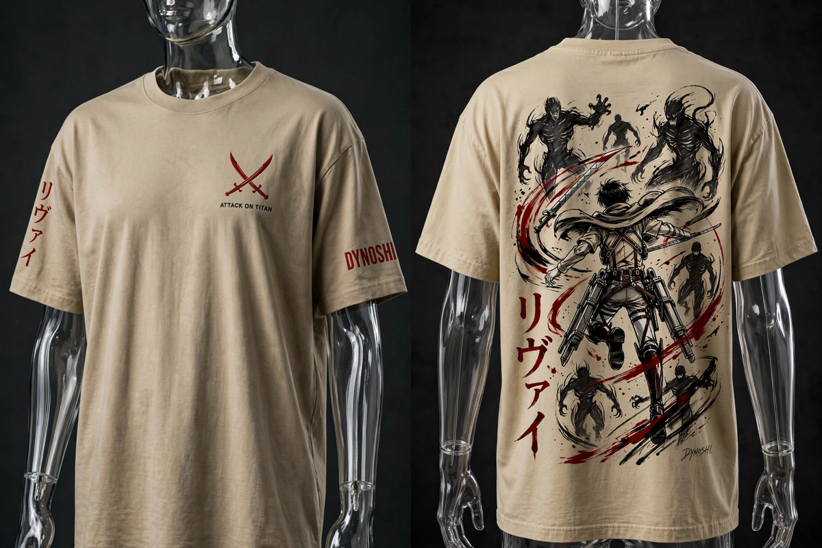 Levi Ackerman - Titan Slayer Whirlwind - Premium Oversized Anime T-Shirt - DYNOSHI