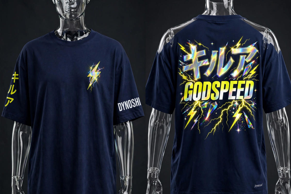 Killua Zoldyck - Godspeed Mantra - Premium Oversized Anime T-Shirt - DYNOSHI