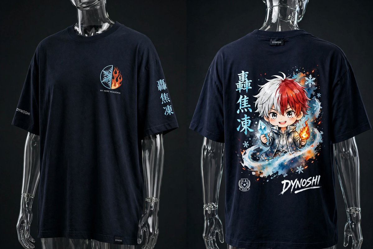Shoto Todoroki - Chibi Shoto - Premium Oversized Anime T-Shirt - DYNOSHI